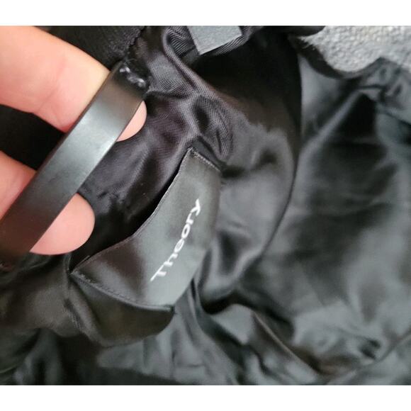 Theory Mens Sz. L Gray Coat Clarence RF Twist Wool Zip Snap Closure See Desc. - Picture 10 of 14